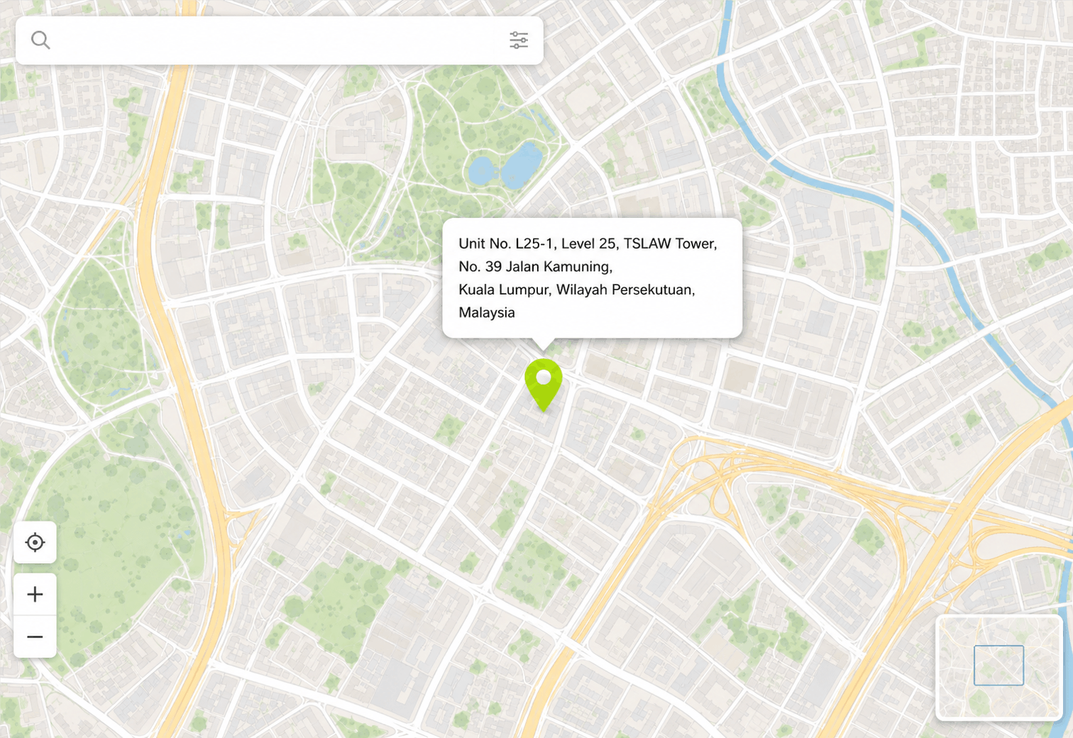 Map showing BloomingRoad location in Kuala Lumpur